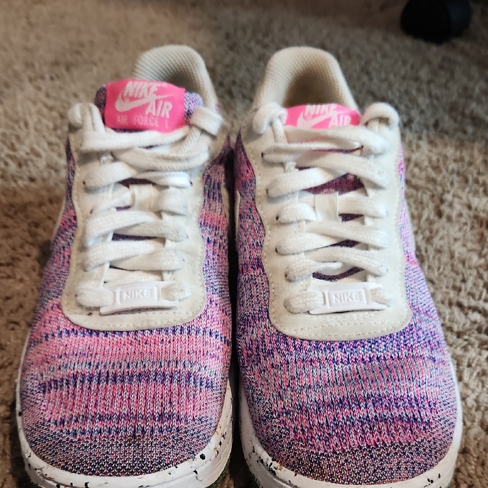 Nike Kids Air Force 1 Pink and Purple Sneakers